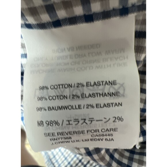 J Crew Thompson Button Up Shirt Mens Size Medium White Blue Beige Check EUC - Picture 7 of 10